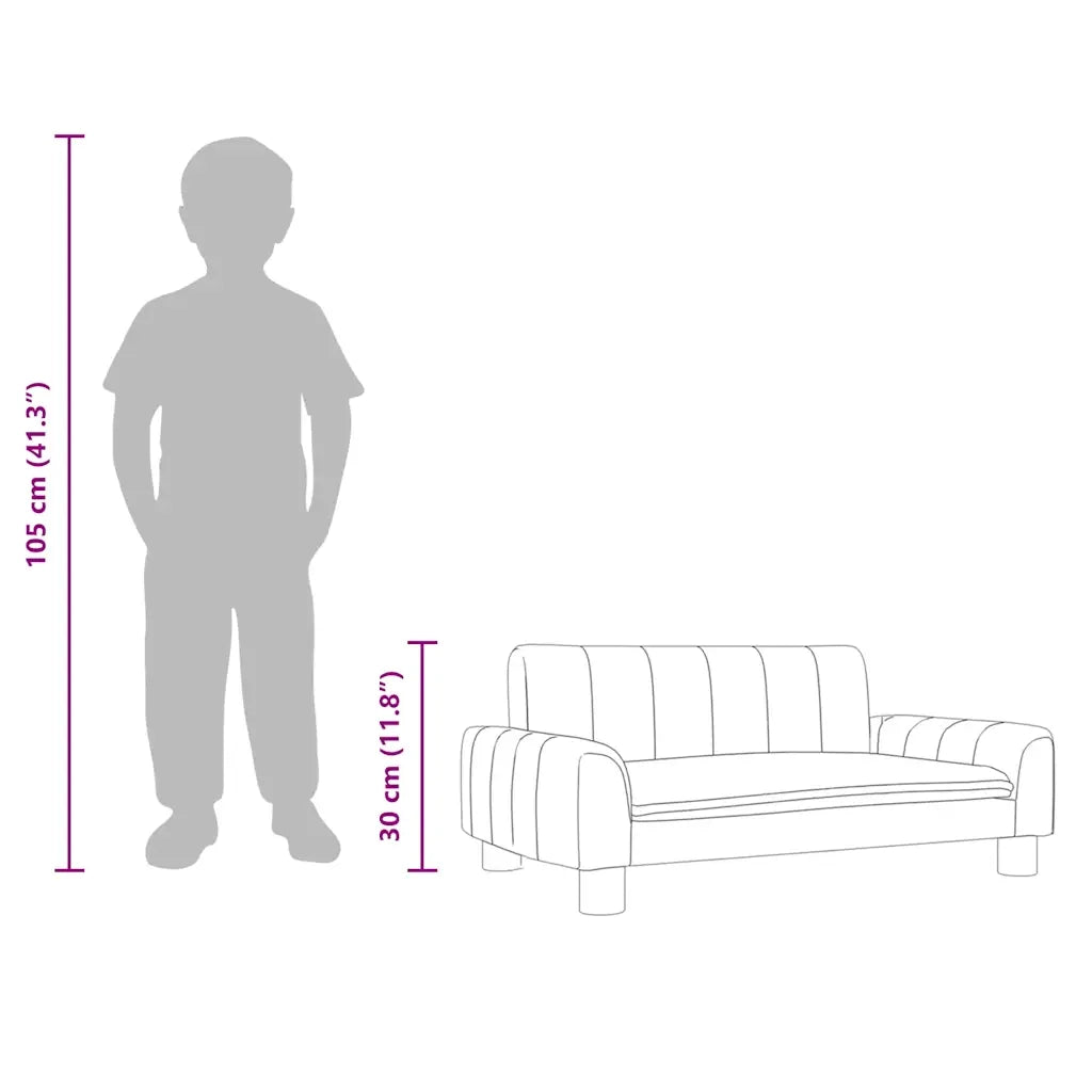Divano per Bambini-Sofa-Divanetto Grigio 70x45x30 cm in Similpelle 588105