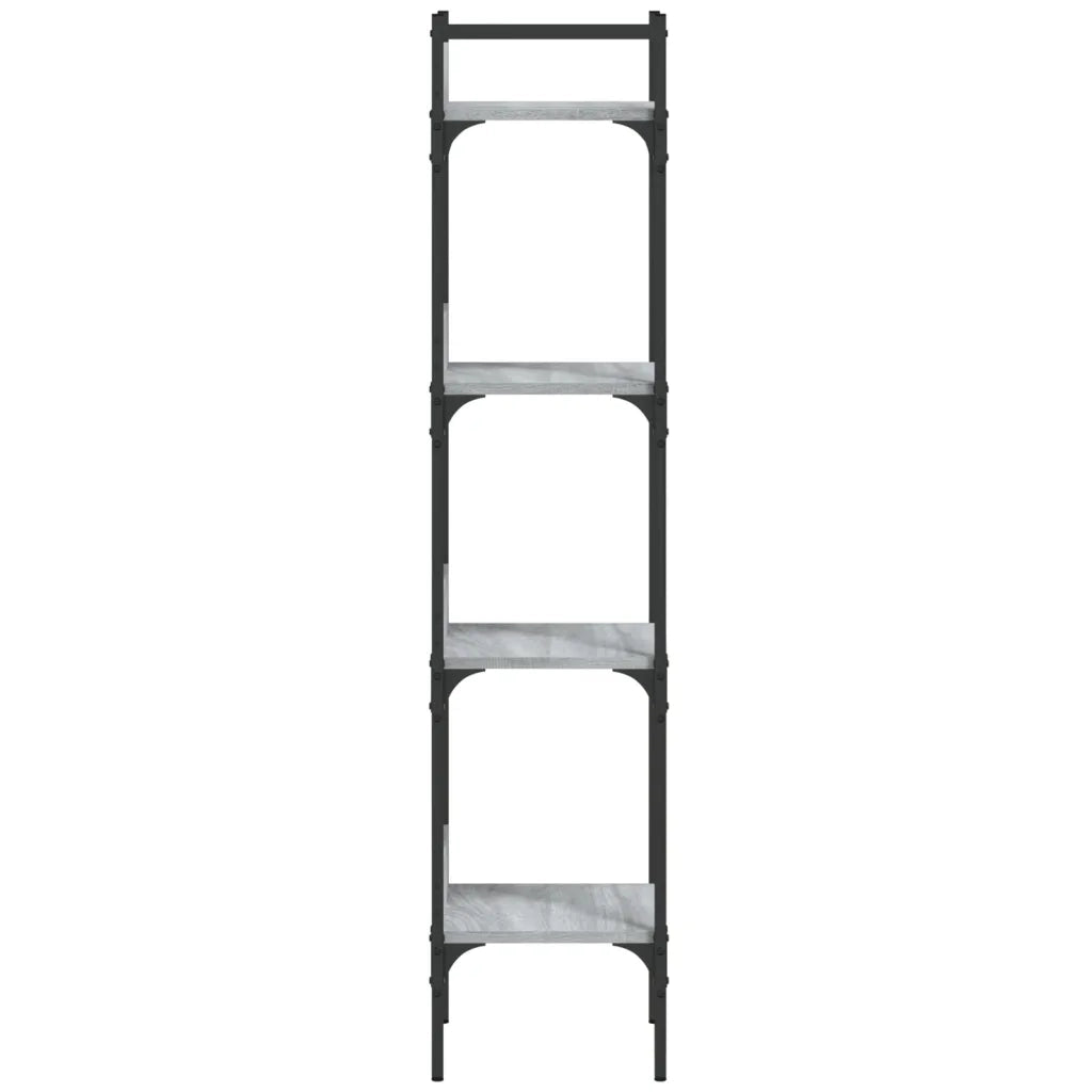 Libreria 4 Ripiani-Scaffale per Libri-Mobile di Stoccaggio Grigio Sonoma 35x30x138,5cm Legno Multistrato