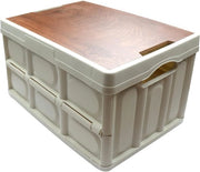 Cassa di stoccaggio in legno pieghevole con fodero spesso per esterni, campeggio, auto e come comodino (42 x 285 x 23 cm)