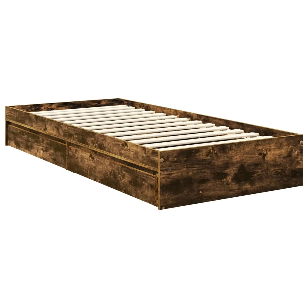 Letto con Contenitore Rovere fumé 90 x 200 cm Legno multistrato