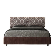 Letto imbottito Matrimoniale 160x190 cm tessuto Agata Mados - Con rete,Bordeaux/Bordeaux