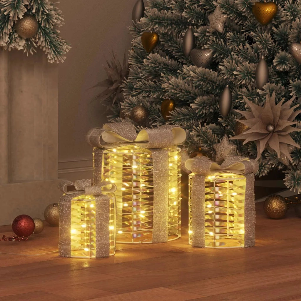 Decorazione Scatola Regalo con 60 LED 3 pcs 20 x 20 x 20 cm PET 42019088