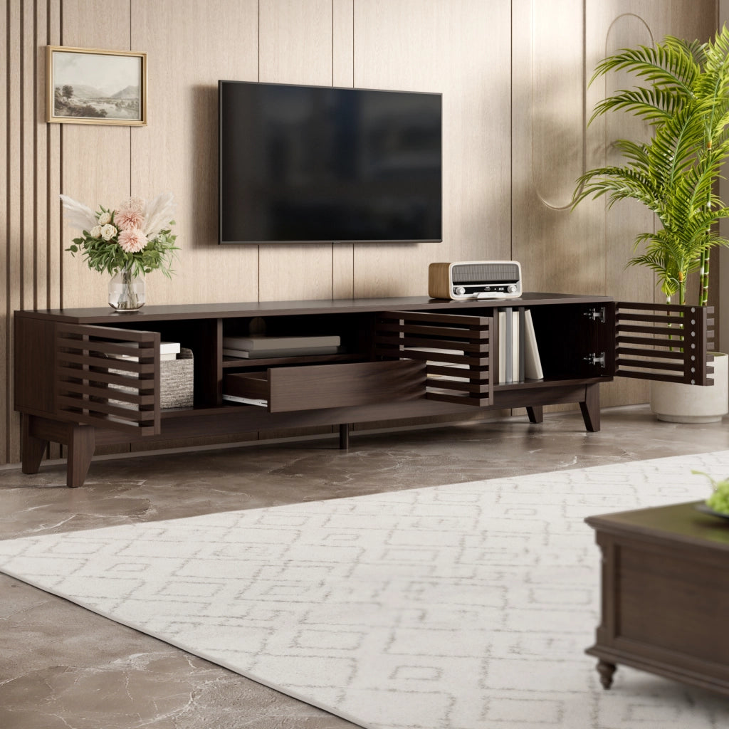 Cassettiera per TV Natural con pannello in truciolare; lunghezza 170 cm