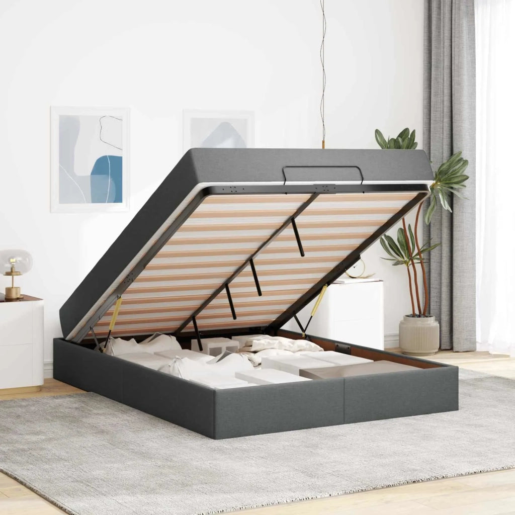 Struttura letto con materasso 2 pcs Grigio Sfumato Tessuto 3399495