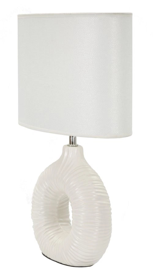 LAMPADA DA TAVOLO SETA BIANCA CM 28,5X15X43