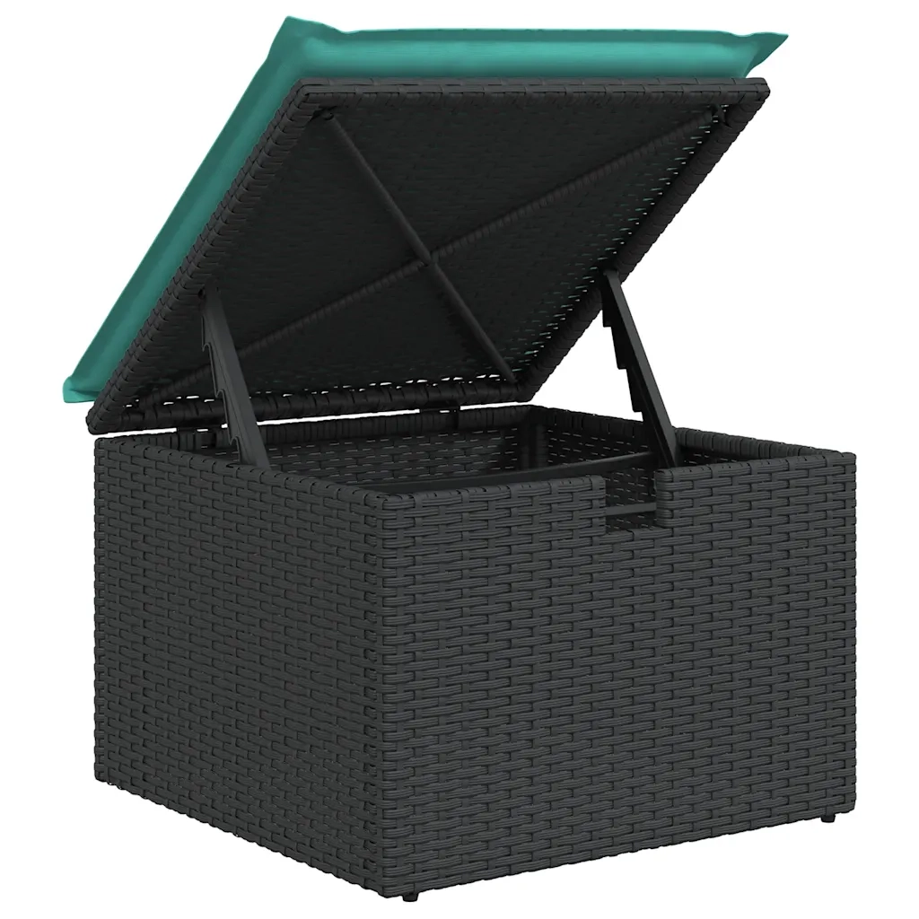 Set Divano da Giardino 6 pz con Cuscini Nero in Polyrattan 3325809