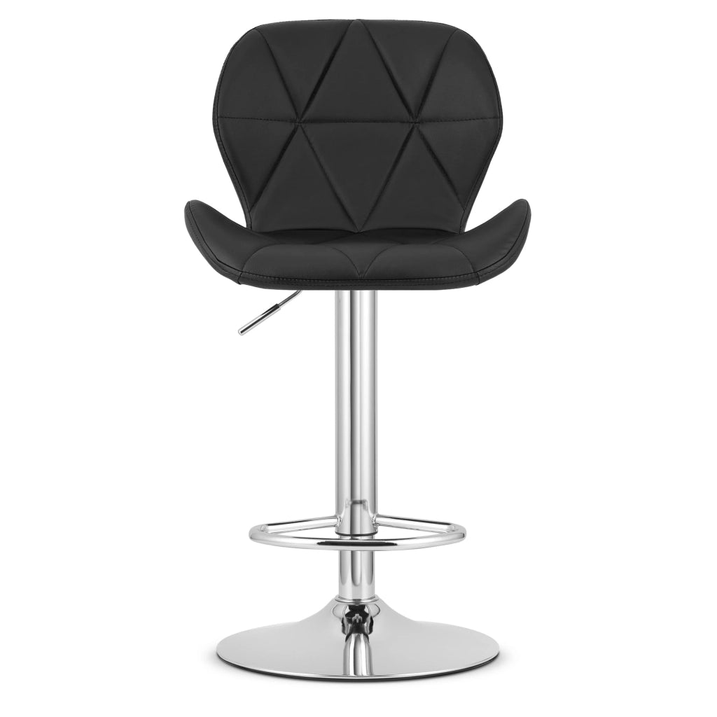 Sgabello VALORA WEST - Similpelle nera con base cromata x 2