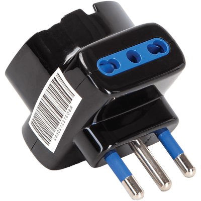 ADATTATORE TRIPLO 16A-16A+SCHUKO AIGOSTAR - NERO 2P+T- 6 pezzi