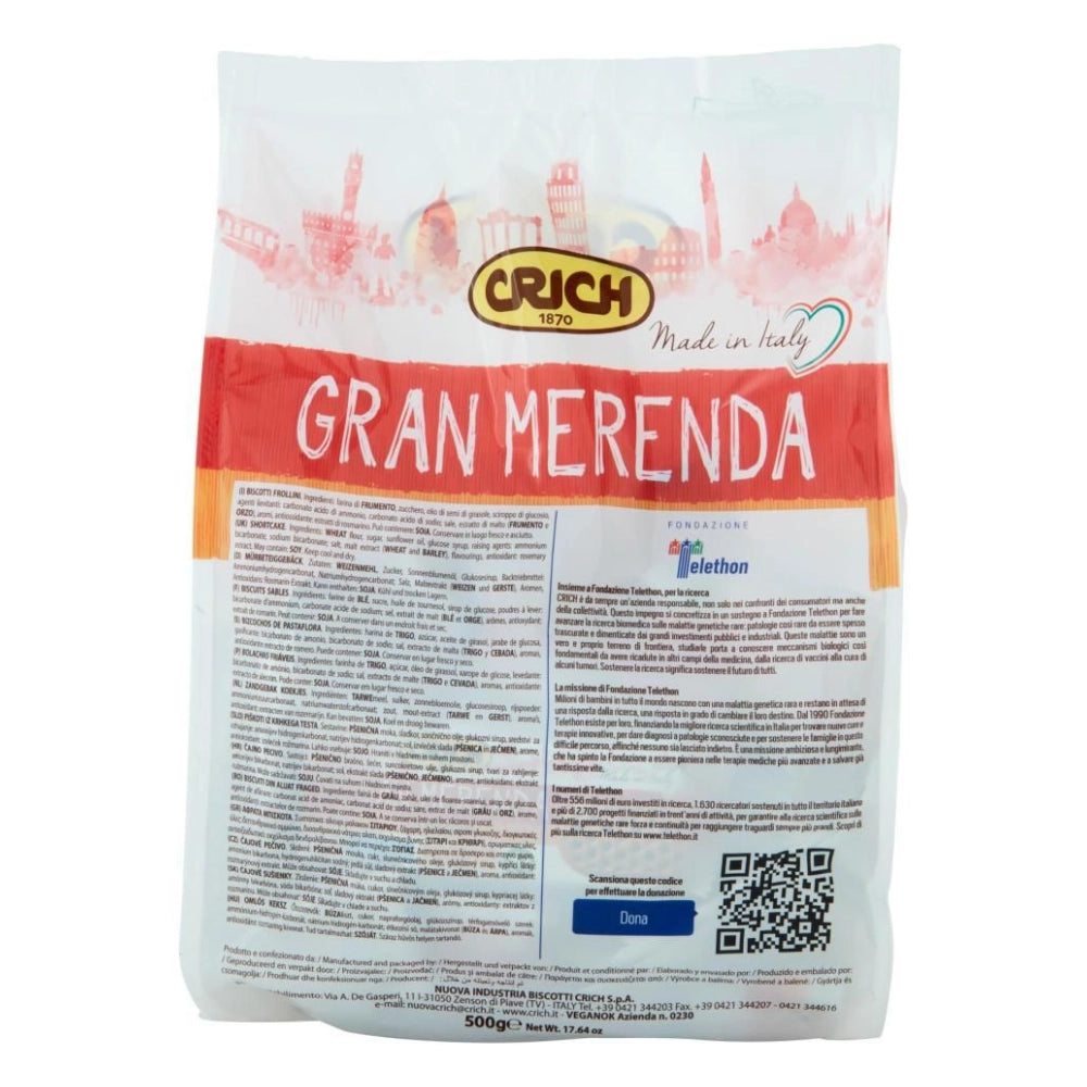 Crich gran merenda biscotti classici monoporzione 6 confezioni da 500 grammi