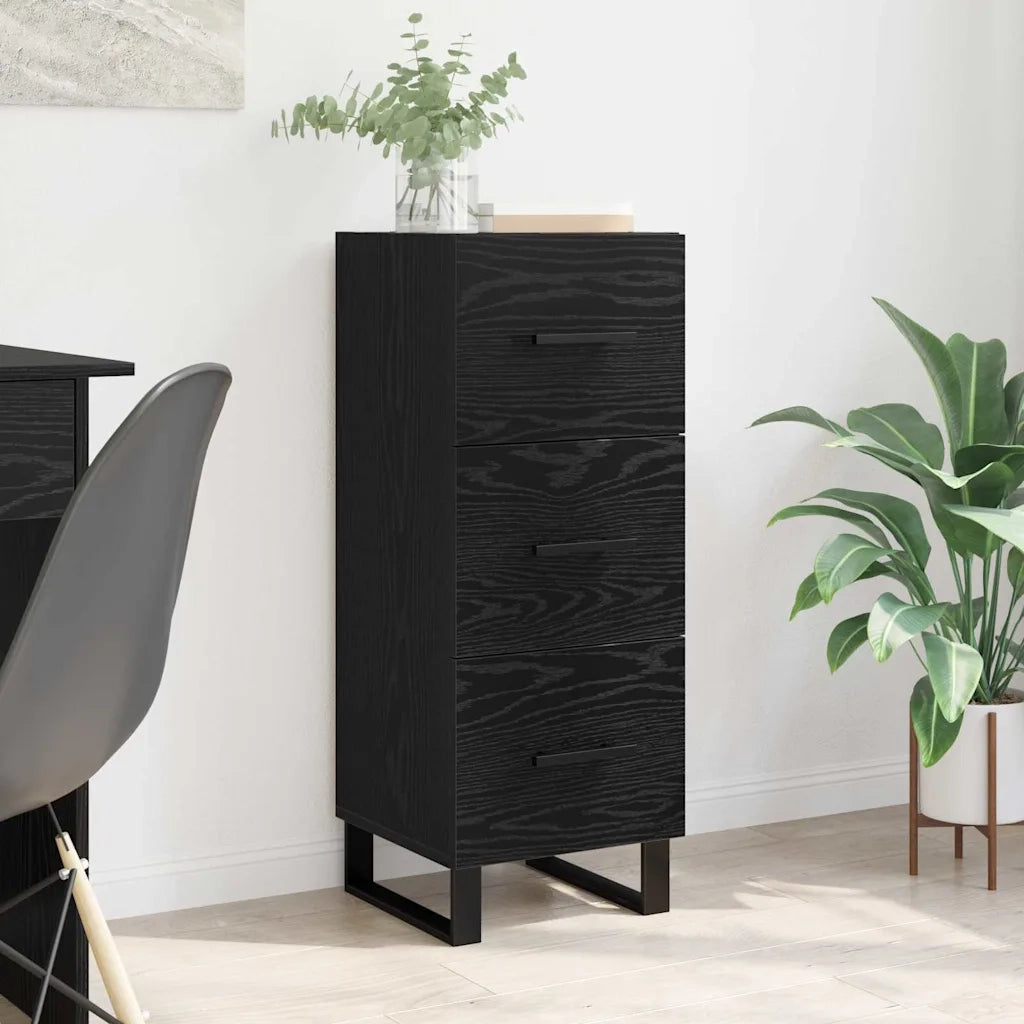Credenza con Cassetto-Buffet-Armadio da cucina Rovere Nero 34,5 x 34 x 90 cm
