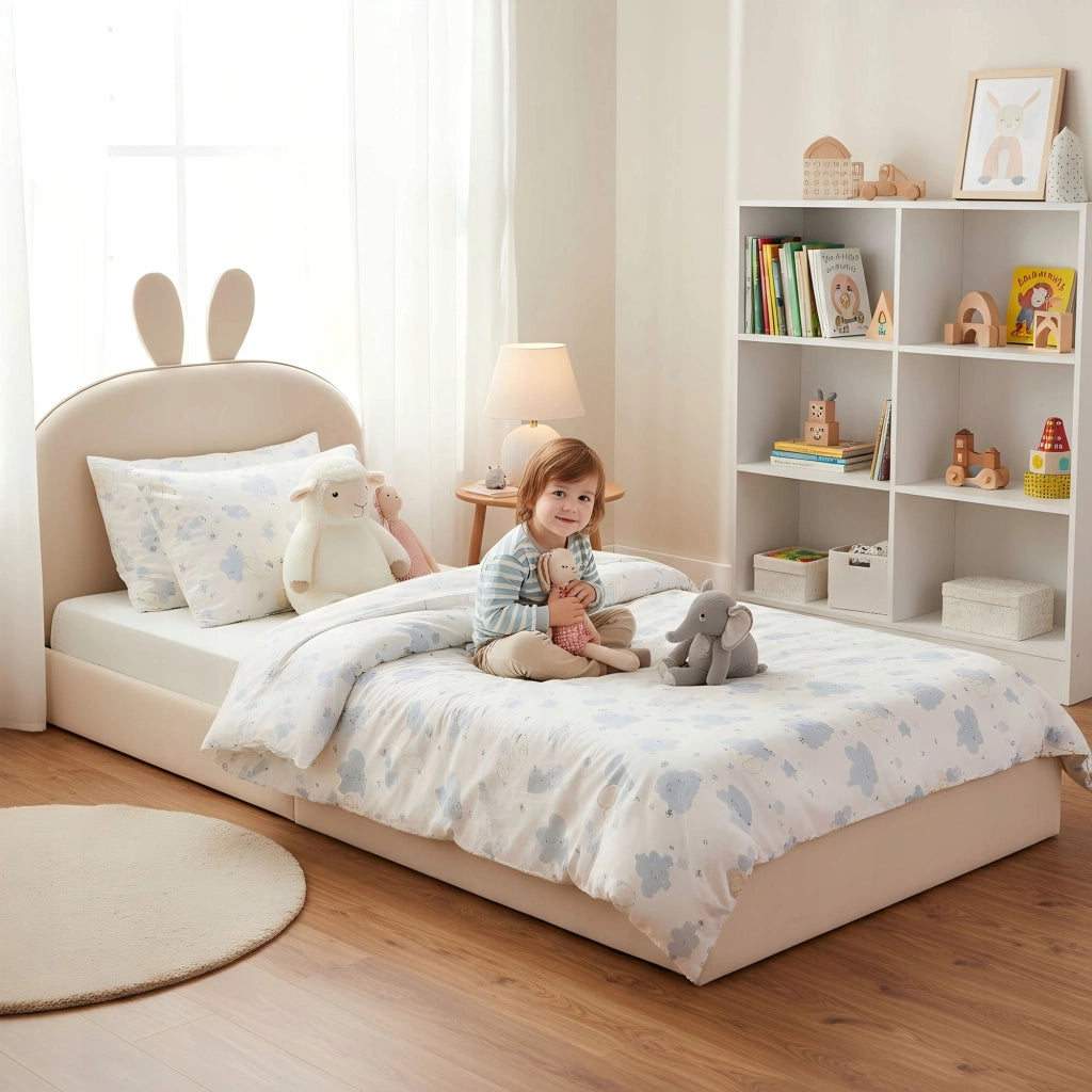 Letto imbottito 90x200 grigio - Xylo - Vellutato