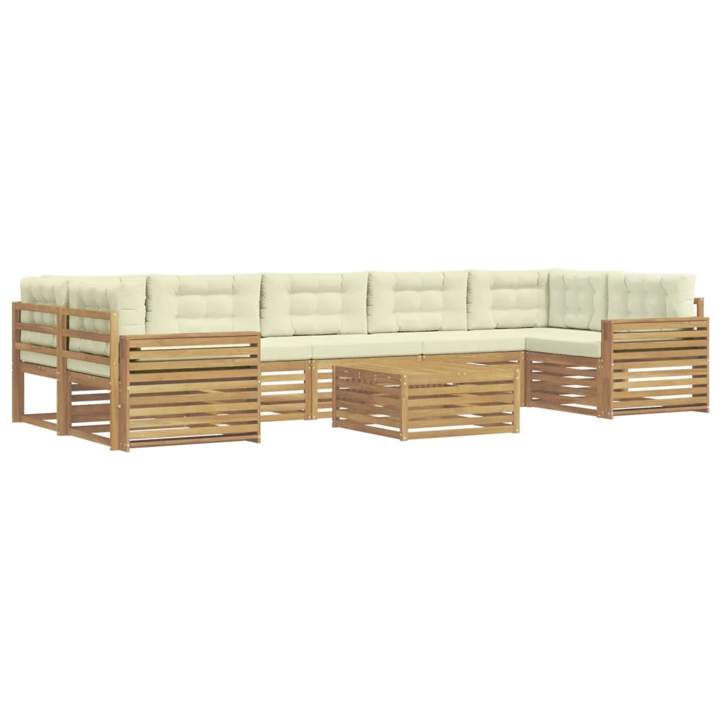 Set di divani da esterno 8 pcs Bianco e Crema 3390210