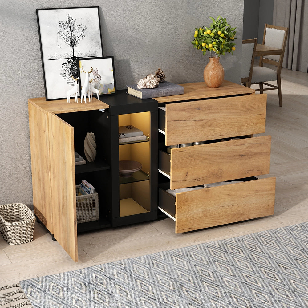Console - Xylo - 3 cassetti vetrina 140cm moderno
