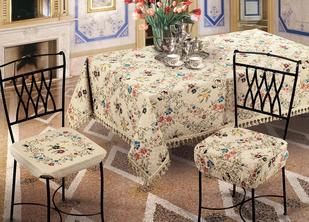 Copritavolo Salotto/Cucina Jacquard Modello Chanell Made In Italy - Rotondo 180 - Chanell