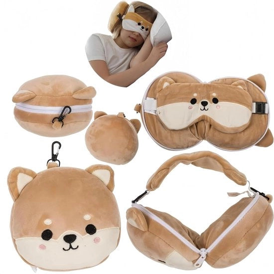Cuscino da viaggio comodo con maschera da sonno integrata