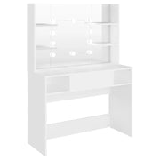 Tavolo da trucco con illuminazione a LED 100 x 40 x 135 cm MDF bianco 02_0006392