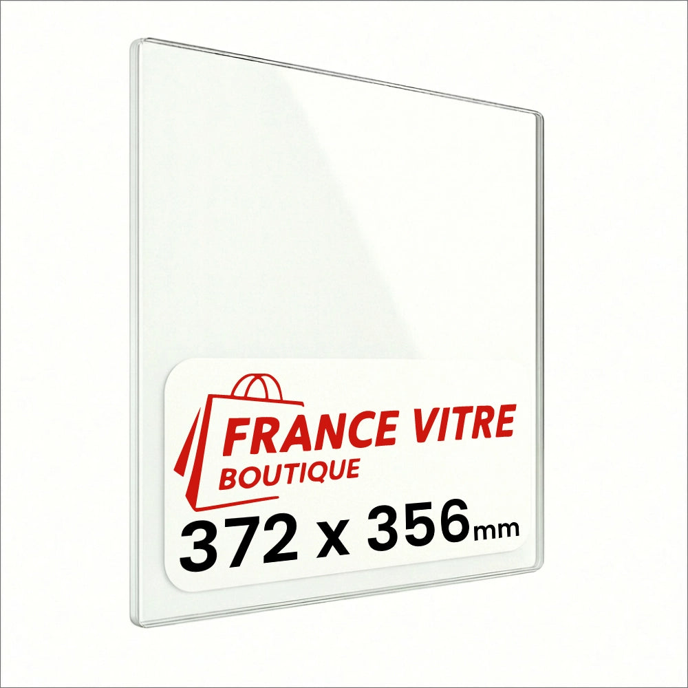 372 x 356 x 4 mm - Vetro per stufa a legna - vetro camino di ricambio - vetro per caminetto resistente al fuoco - France Vitre