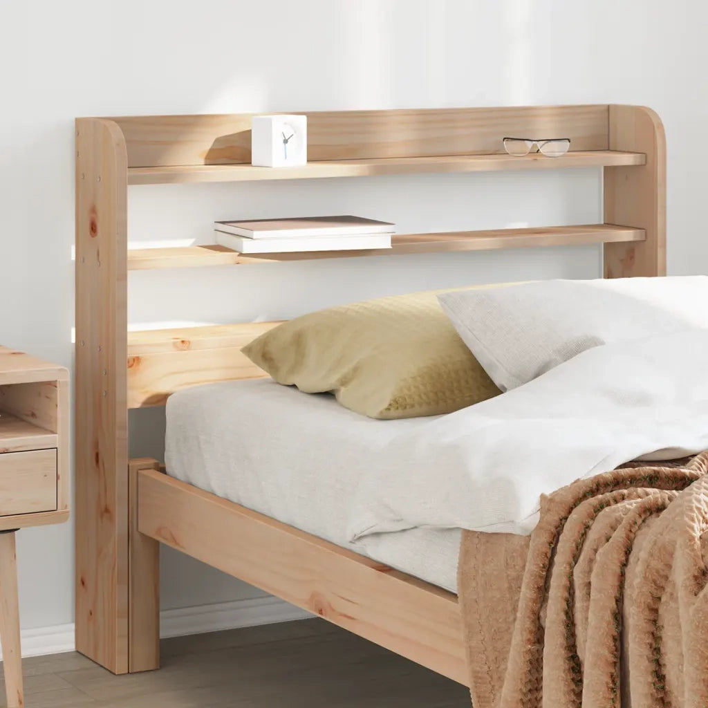 Testiera con Ripiani-Testata contenitore 90 cm in Legno Massello di Pino 883709