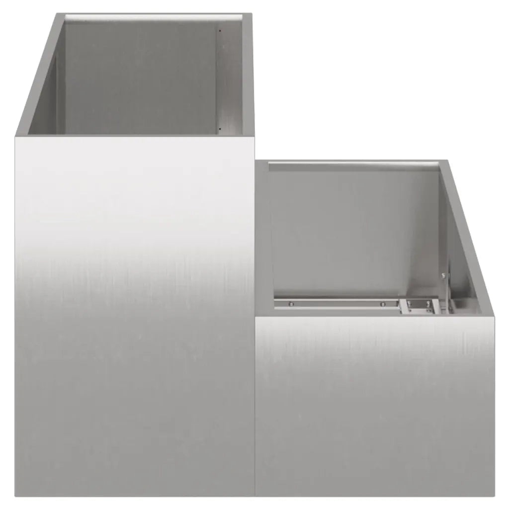Fioriere | Cassetta per fiori | Vaso da giardino Argento 100 x 60 x 45 cm Acciaio inossidabile