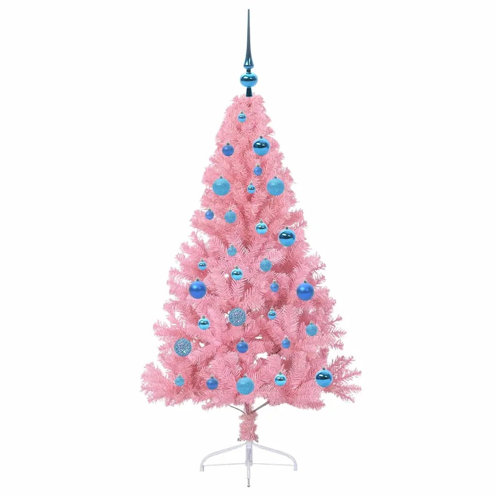 Albero di Natale | Decorazioni natalizie artificiale con luci integrate Rosa 150 cm PVC