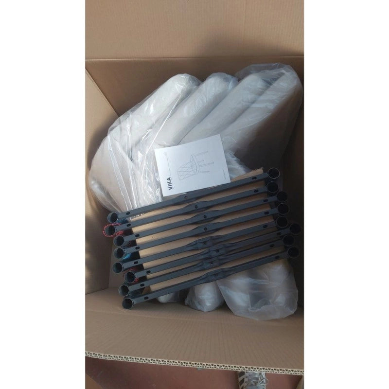 Sedia Vika in tessuto Nordic 15 grigio con piedini neri set 4 pezzi