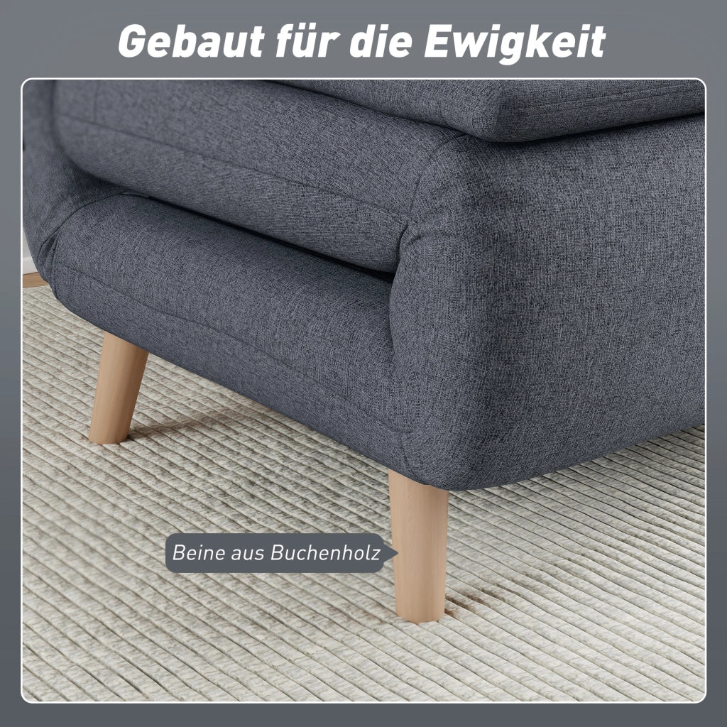 Poltrona letto reclinabile ¨C Minimal ¨C Grigio, legno di faggio
