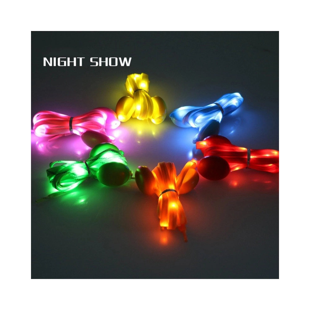Trade Shop - Coppia Di Lacci Piatti Per Scarpe Colorati Con Luci A Led Stringhe Sneaker -