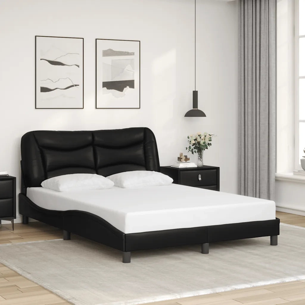 Giroletto senza Materasso Hvar Nero 140x200 cm in Similpelle 3208002