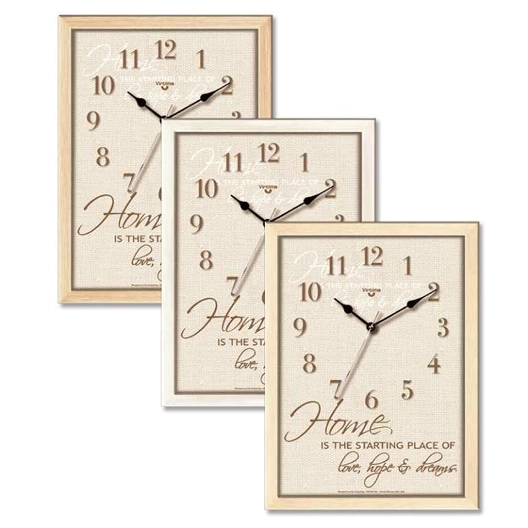 Orologio da Parete in legno rettangolare 27 x 37 cm 3 Colori