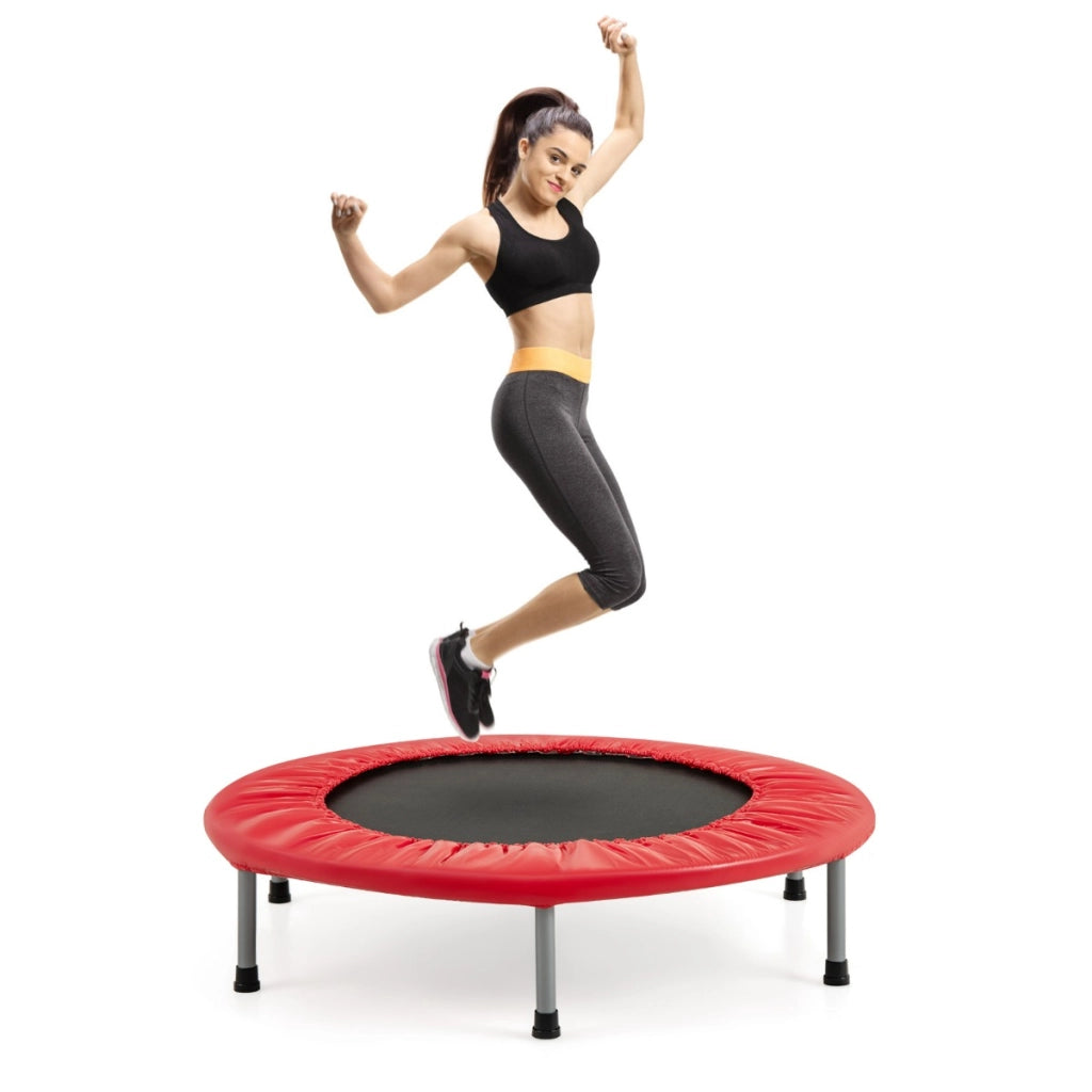 Trampolino pieghevole per bambini con carico massimo 150kg, Mini trampolino portatile per interno Rosso