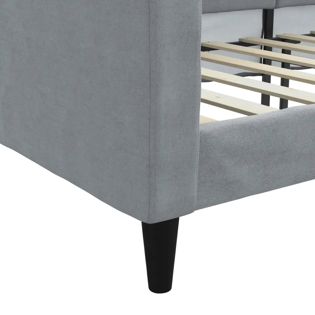 Letto singolo | Letto per adulti | Letto da Giorno Grigio Chiaro 90x190 cm in Tessuto