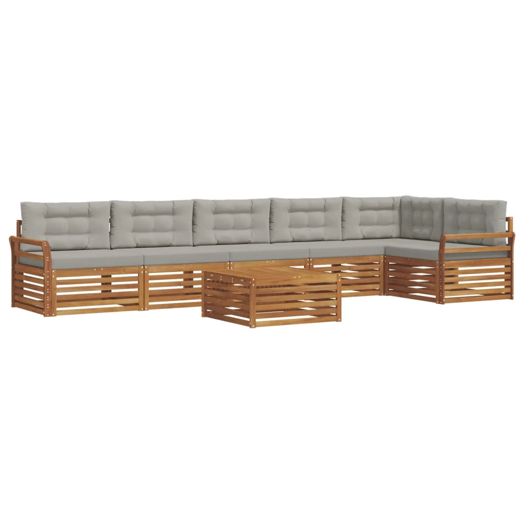 Set di divani da esterno 7 pcs Grigio Naturale e Chiaro 3373581