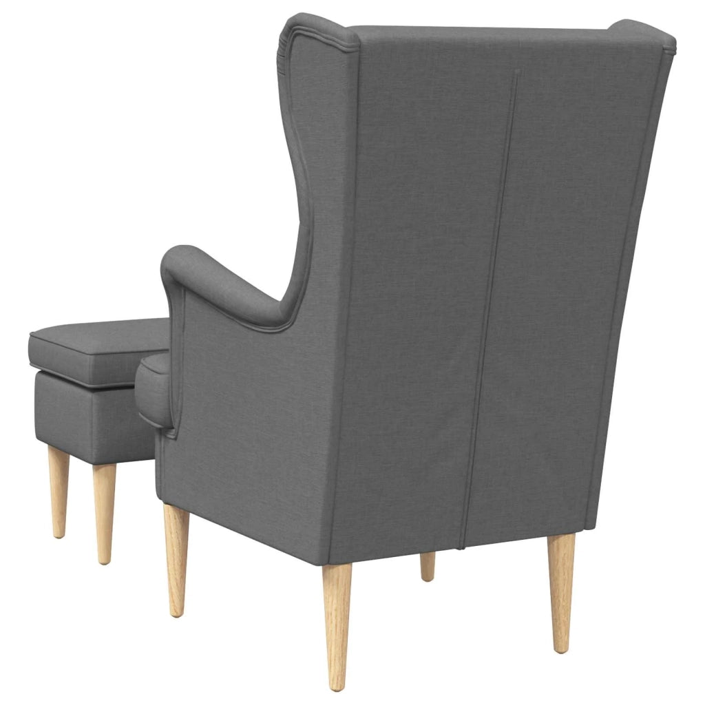 Poltrona con Ottomano 2 pz Grigio Scuro Tessuto 3418807