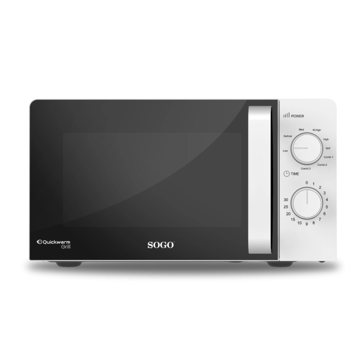 Forno microonde con grill 20L 700W + 900W, 5 livelli potenza e timer 30 min con piatto girevole 255 mm - Sogo