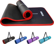 Mat di Pilates per esercizi - Yogamat extra spessa con cinturino per trasportare - 1800 mm x 610 mm x 15 mm