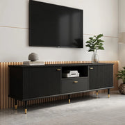 Cassettiera TV nera in MDF; lunghezza 170 cm