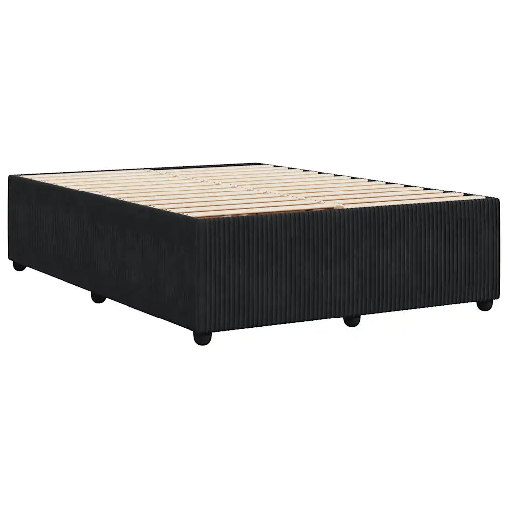 Letto matrimoniale | Letto per adulti | Giroletto senza Materasso Nero 140x190 cm in Velluto