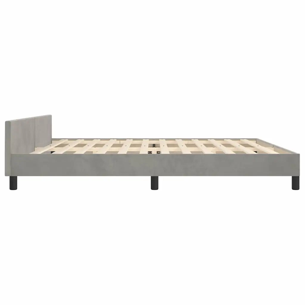 Giroletto senza Materasso-Struttura Letto Grigio Chiaro 200x200 cm Velluto 181980
