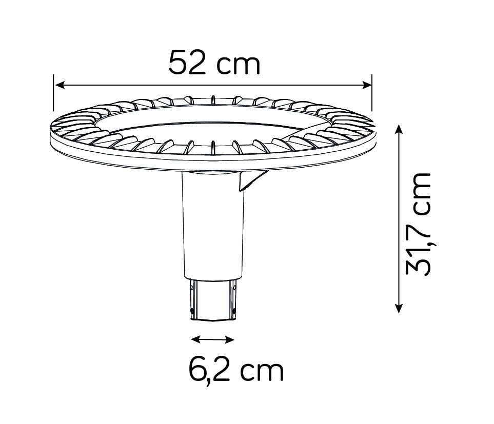 Lampione da giardino ring STER LED 60W IP65 antracite