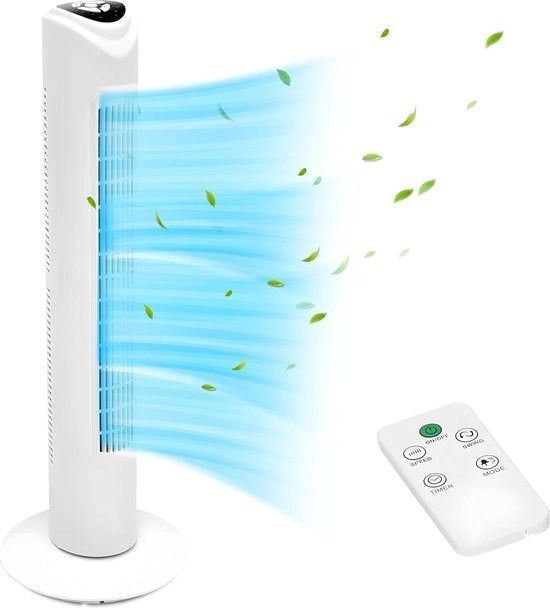 Ventilatore silenzioso con telecomando e timer - 80 cm grande - bianco/nero - ventilatore da soffitto per camera da letto con modalità notturna - volume massimo 48 dbA oscillante