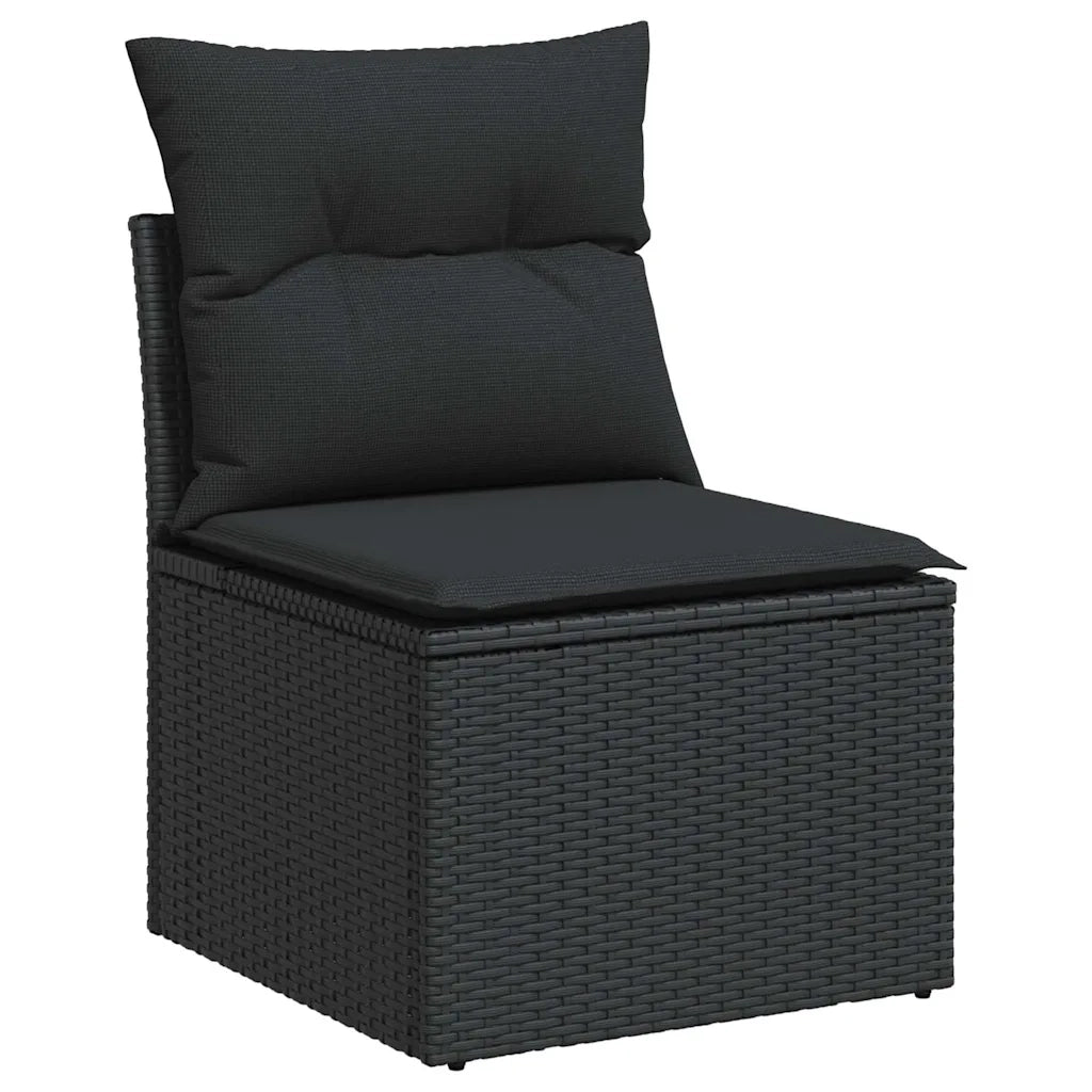 Set Divani da Giardino con Cuscini 7pz Nero Polyrattan 3325926