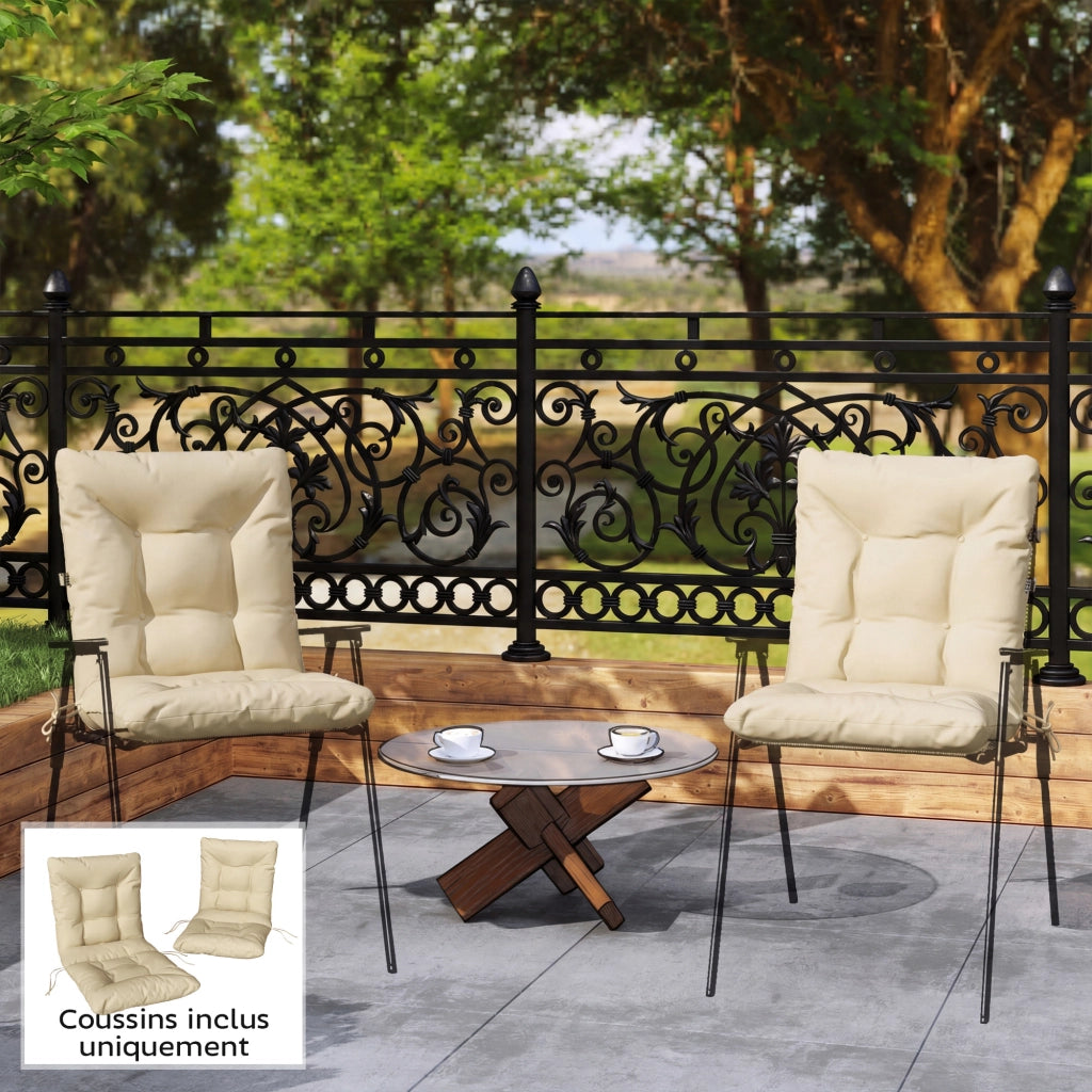 Set 2 Cuscini Sedie Giardino Esterno ¨C Xylo ¨C Beige 120x50x8 cm