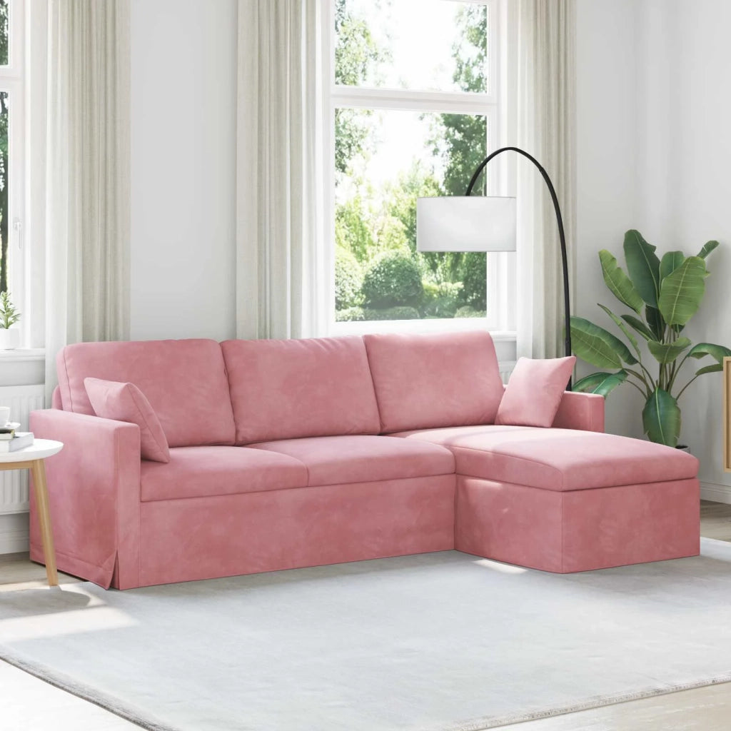 Divano Rosa 198 x 134 x 80 cm Velluto