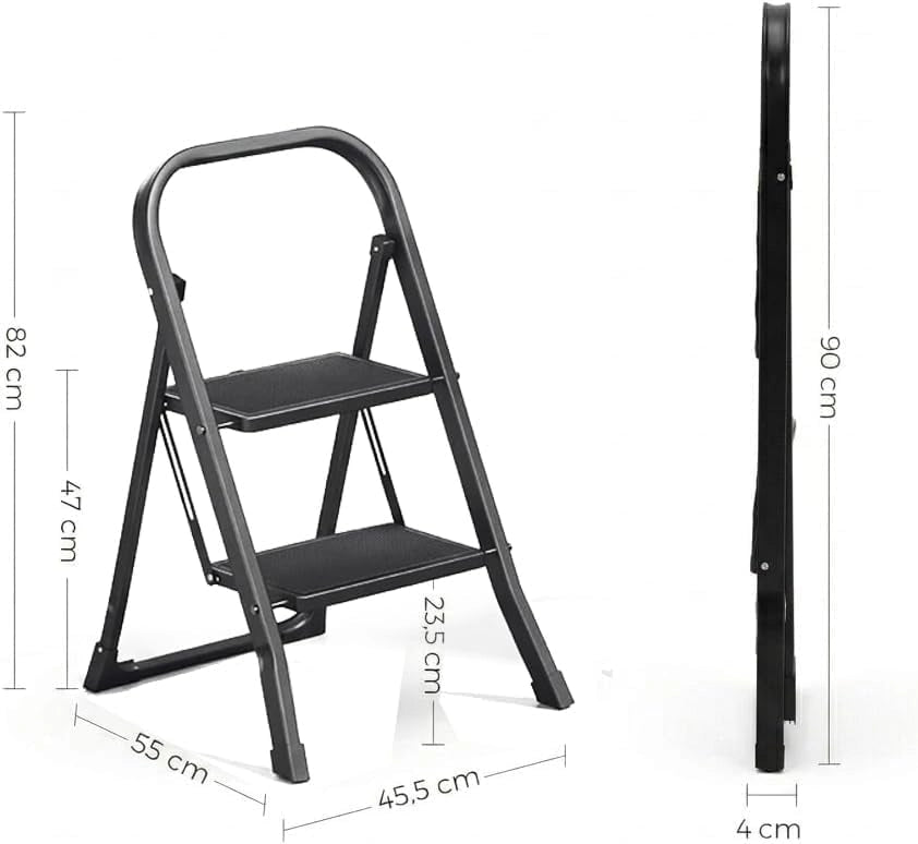 Scaletto Sgabello Scala Black Mini Plus Antiscivolo 2 Gradini