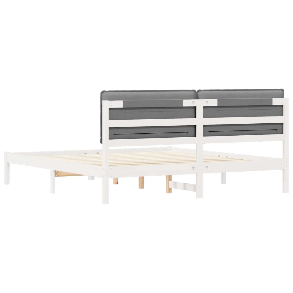 Letto con Testiera Rivestita Grigio chiaro 200 x 200 cm