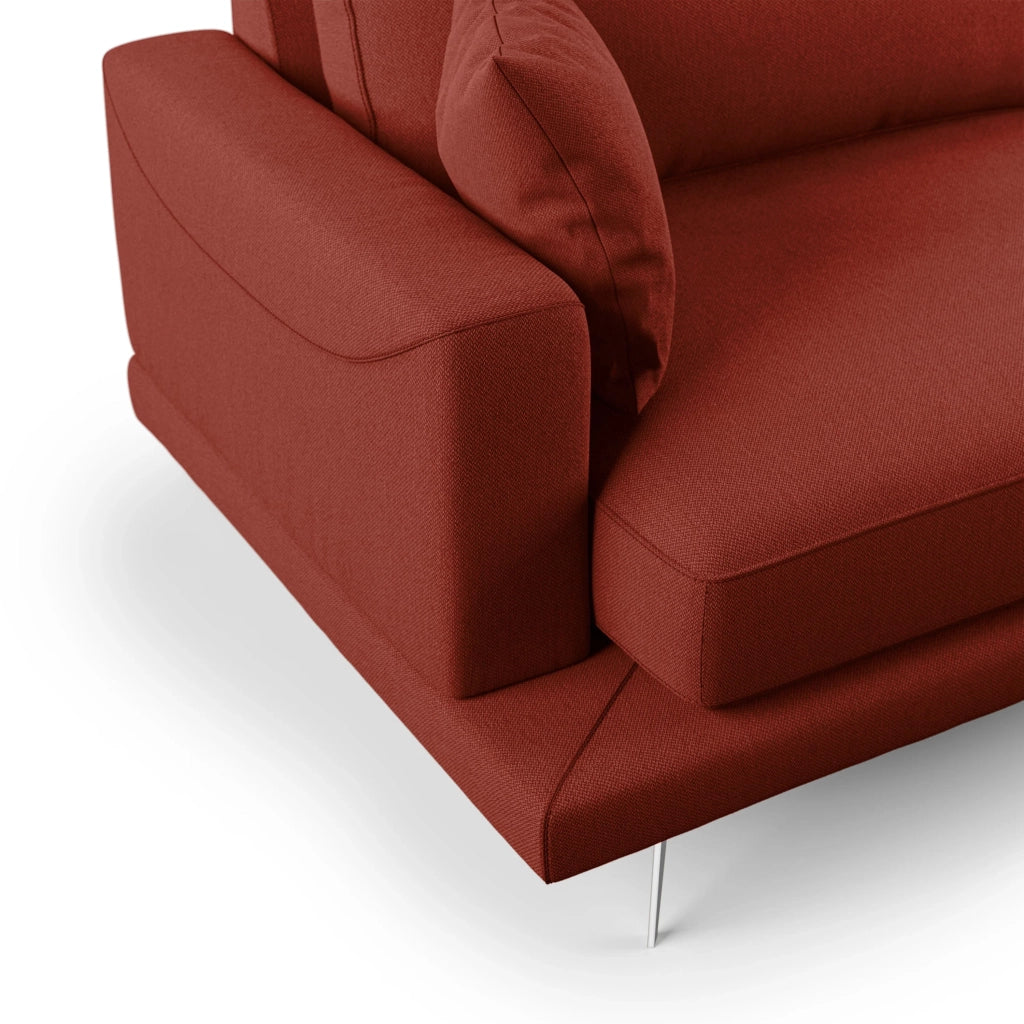 Dorian Divano moderno in tessuto morbido antimacchia T05 198 cm rosso