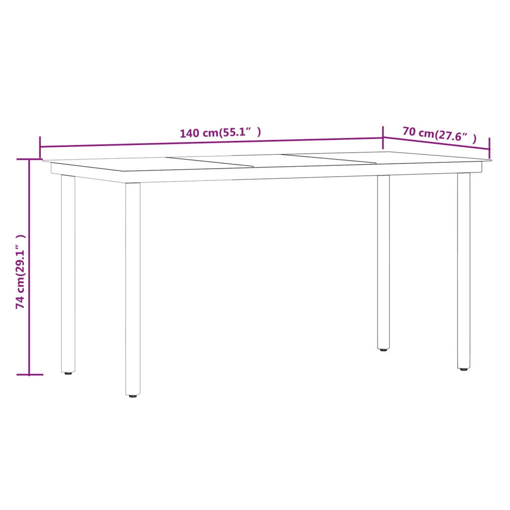 Set da Pranzo da Giardino 7 pz con Cuscini Grigio 3099476