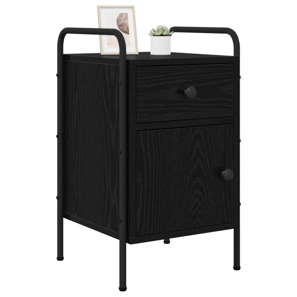 Armadio da Notte 2 pz Rovere Nero 35 x 36,5 x 61 cm 8007648