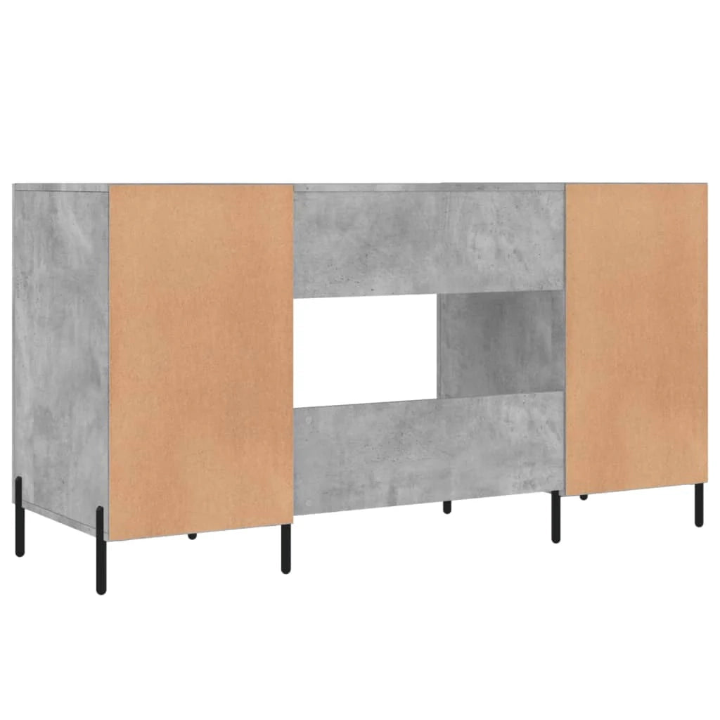 Scrivania tavolo postazione di lavoro mobile per computer studio 140 x 50 x 75 cm legno ingegnerizzato grigio 02_0023838