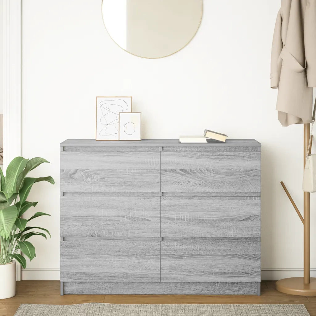 Credenza | Madia | Buffet da pranzo | Armadio da pranzo Grigio Sonoma 100x35x76 cm in Legno Multistrato